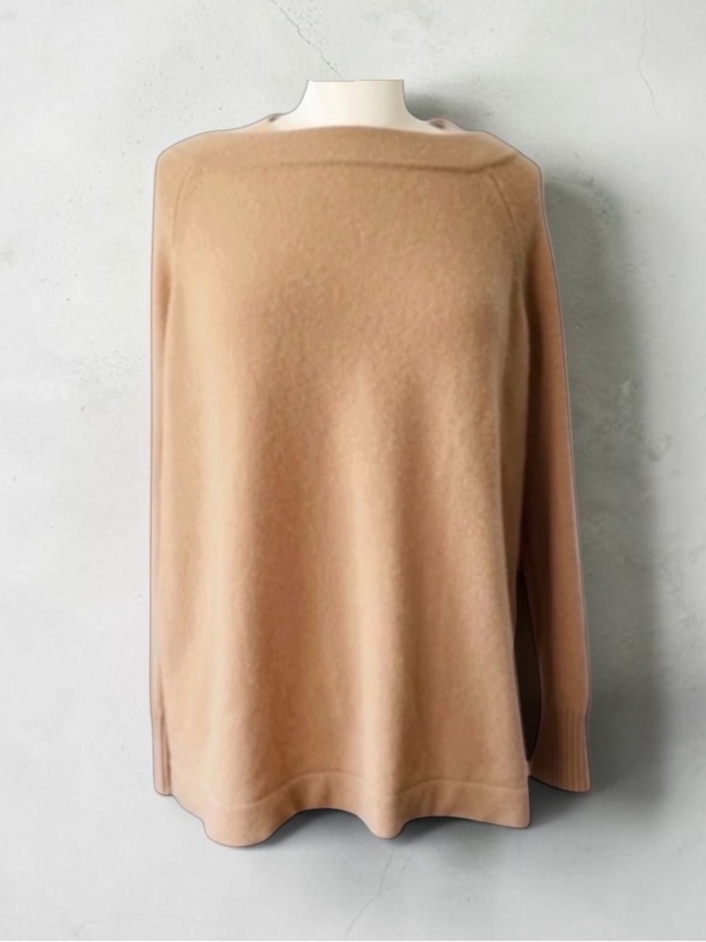 ANN MASHBURN CLASSIC CAMEL 100% CASHMERE SWEATER SIZE LARGE